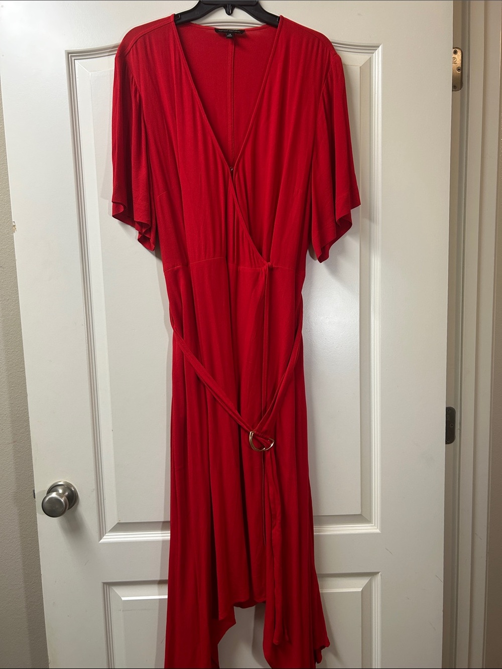 Banana Republic Red Wrap-Style High-Low Dress